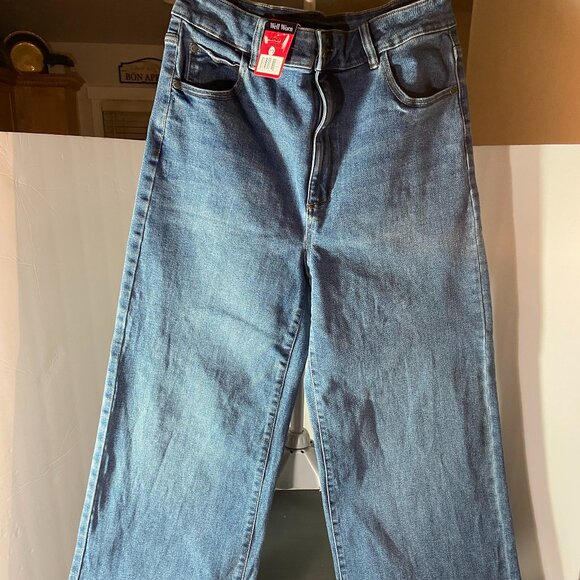 Well Worn Wide Leg Jeans Women’s 10 High Rise Blue Denim NWT - Picture 1 of 10